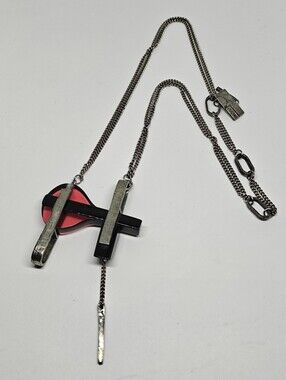 Modernist Anne-Marie Chagnon Necklace Pewter And Lucite